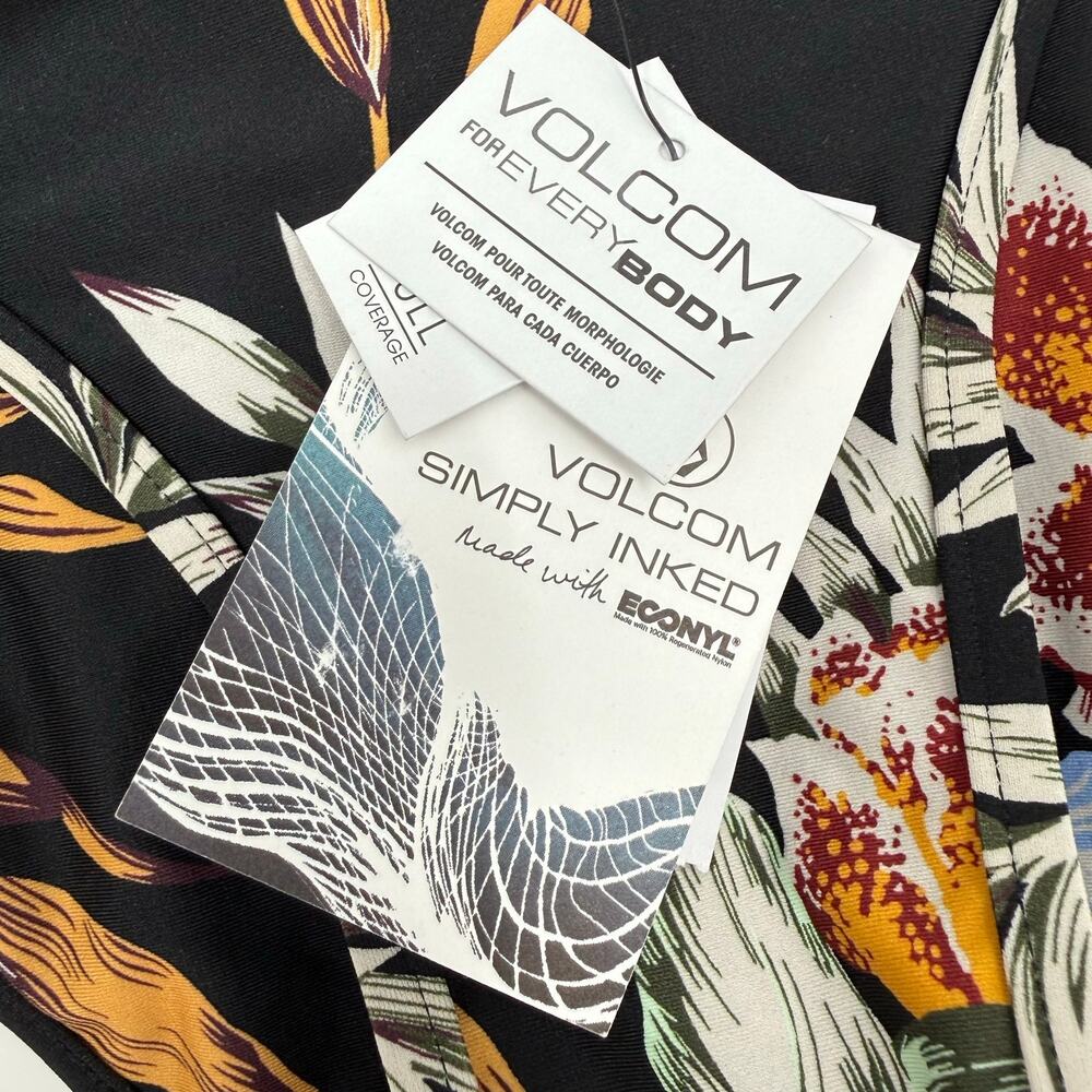 Volcom Bikini Bottom SZ Extra Small Simply Ink Tropakill Hipster NWT Floral Full - Picture 8 of 16